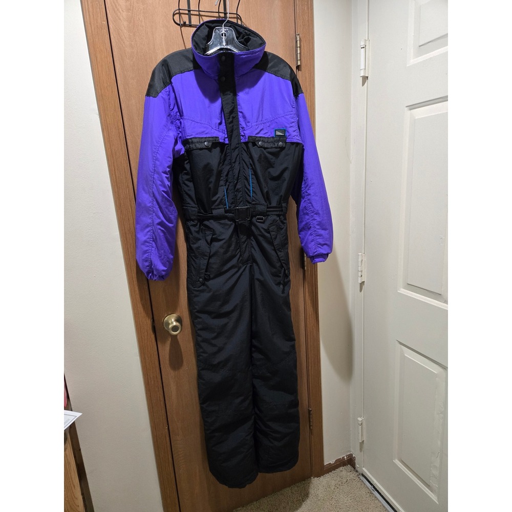 Edge Ski Suit Kids Youth XL Purple Black Good Vintage 90s Insulated Belted